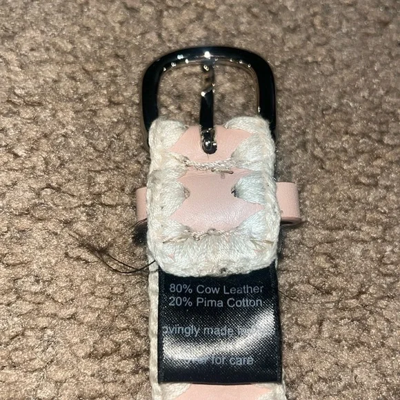 Rachel Comey Thin Crochet Estate Belt Leather Silver Blush XS‎ - Picture 11 of 11